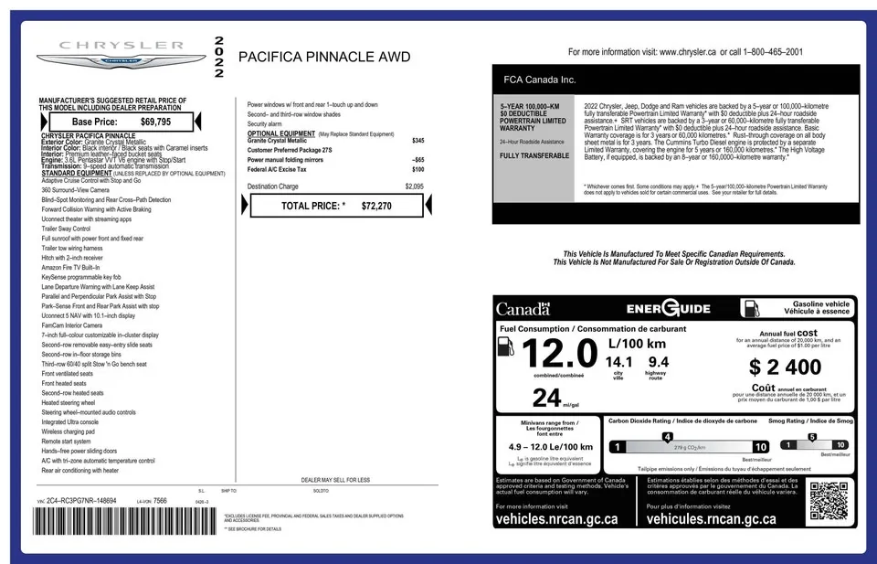 Chrysler Pacifica 2022 photo 3