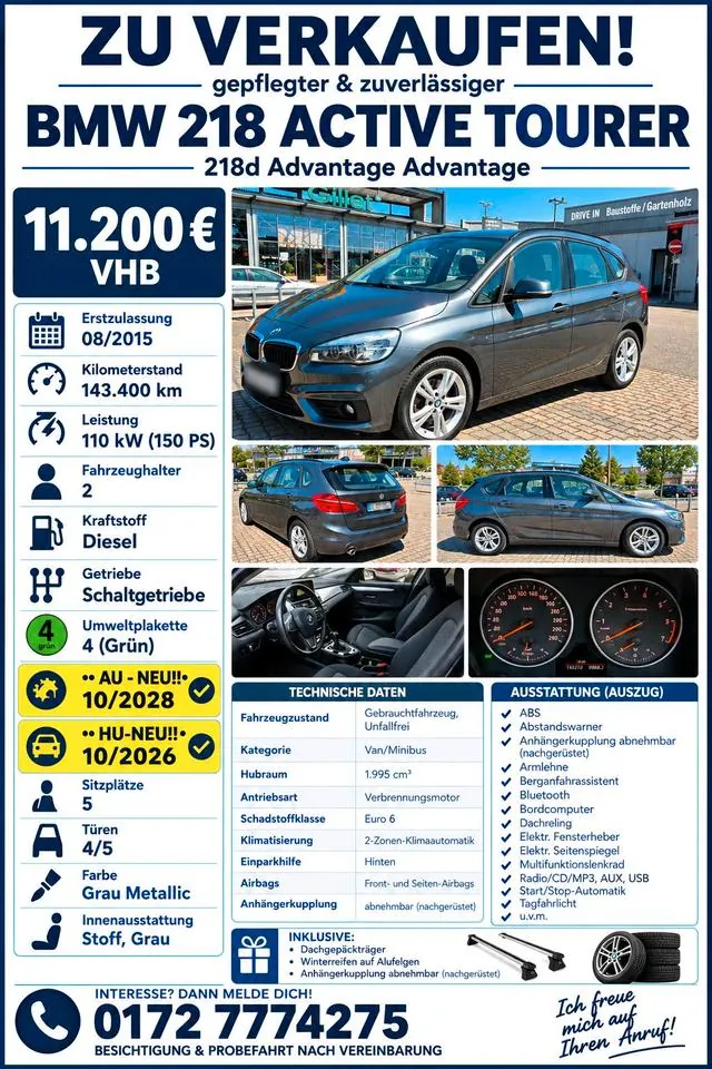 BMW 218D Active Tourer