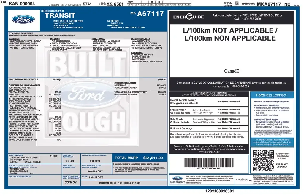 Ford Transit Cargo Van 2021 photo 2