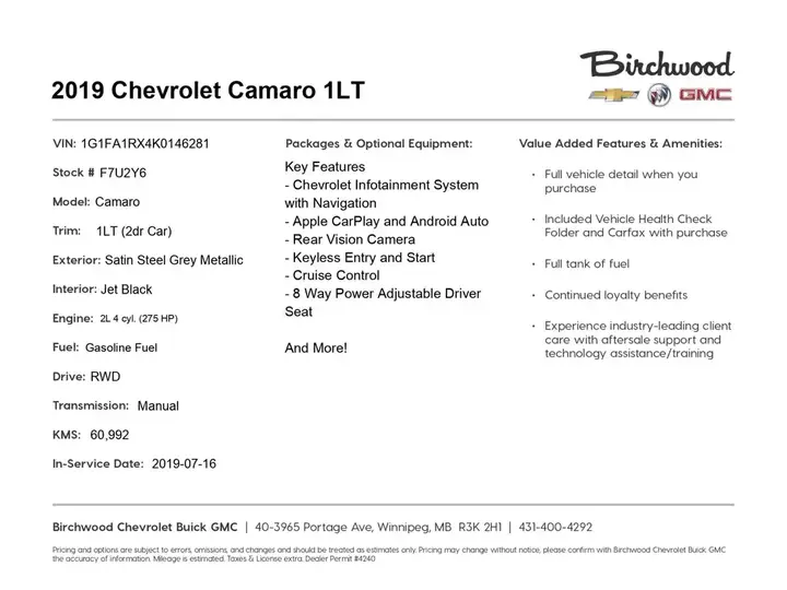 Chevrolet Camaro 2019 photo 2