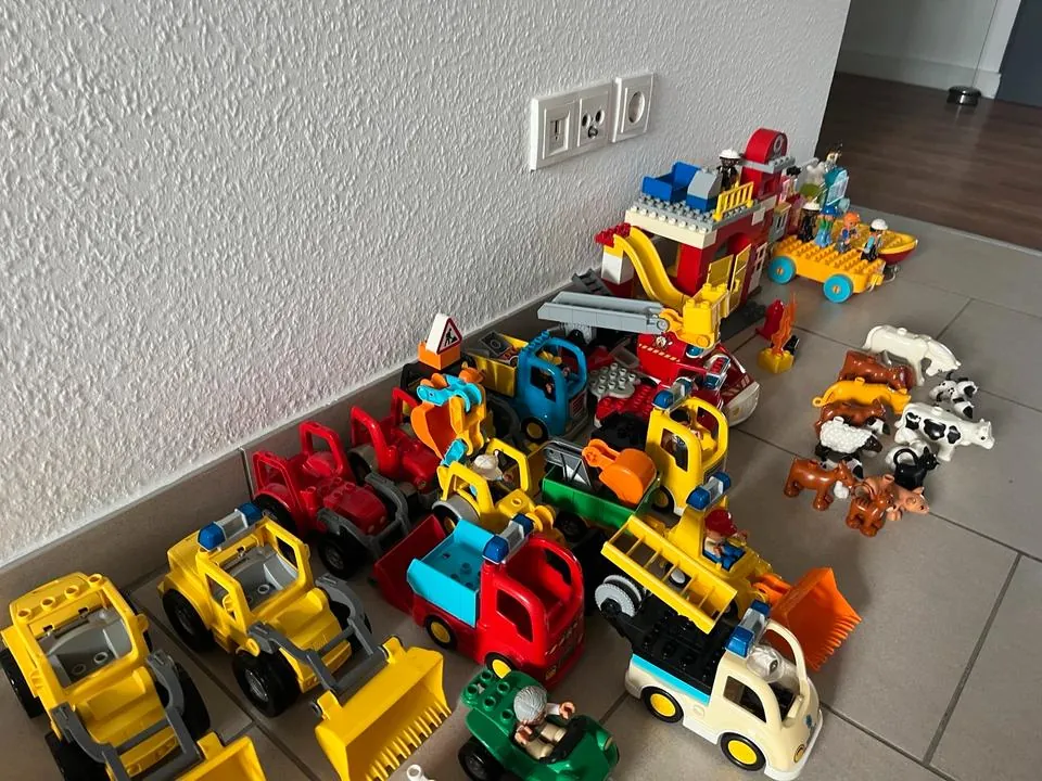 Lego Duplo Xxl Steine Kiste Sammlung Set, Tiere, Feuerwehr, Autos