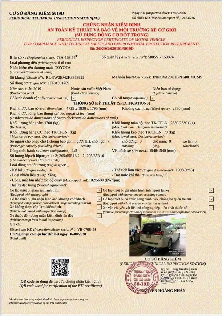 Toyota Innova 2019 photo 3
