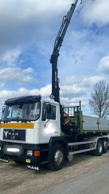 MAN Porte Container+Grue Hiab