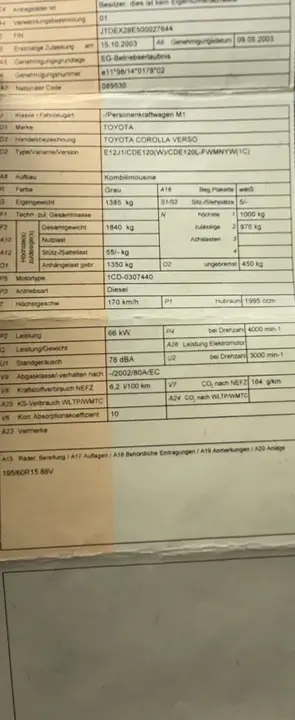 Toyota Corolla Verso