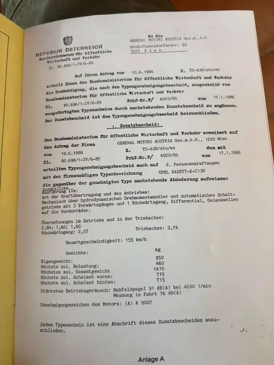 Opel Kadett 1986 photo 3
