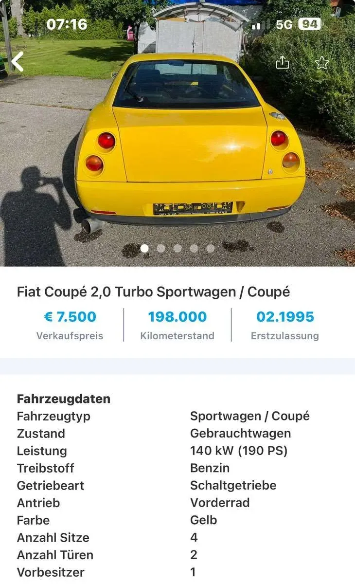 Fiat Coupe 1995 photo 3