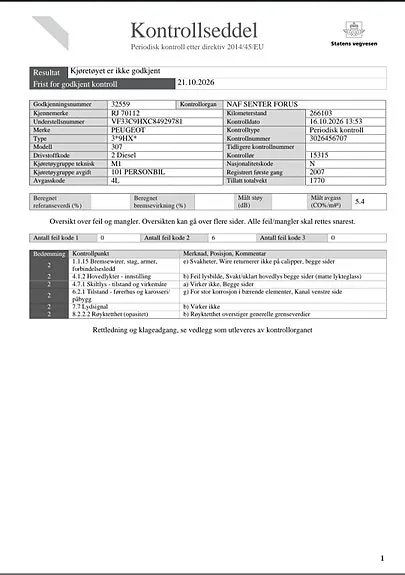 Peugeot 307 2007 photo 2